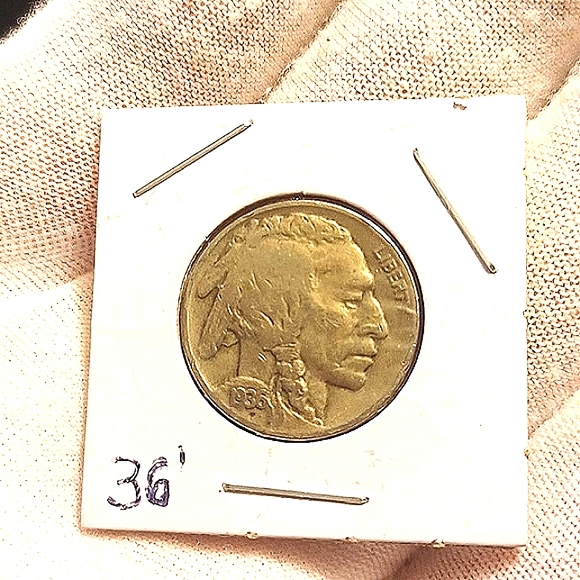 RARE 1936 buffalo nickel "F" Fine Condition. FULL DATE Bold Letters Indian Head - Picture 3 of 3